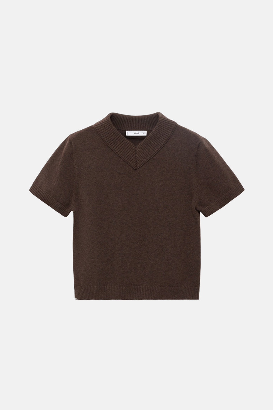 Pull met V-hals - bruin - MANGO