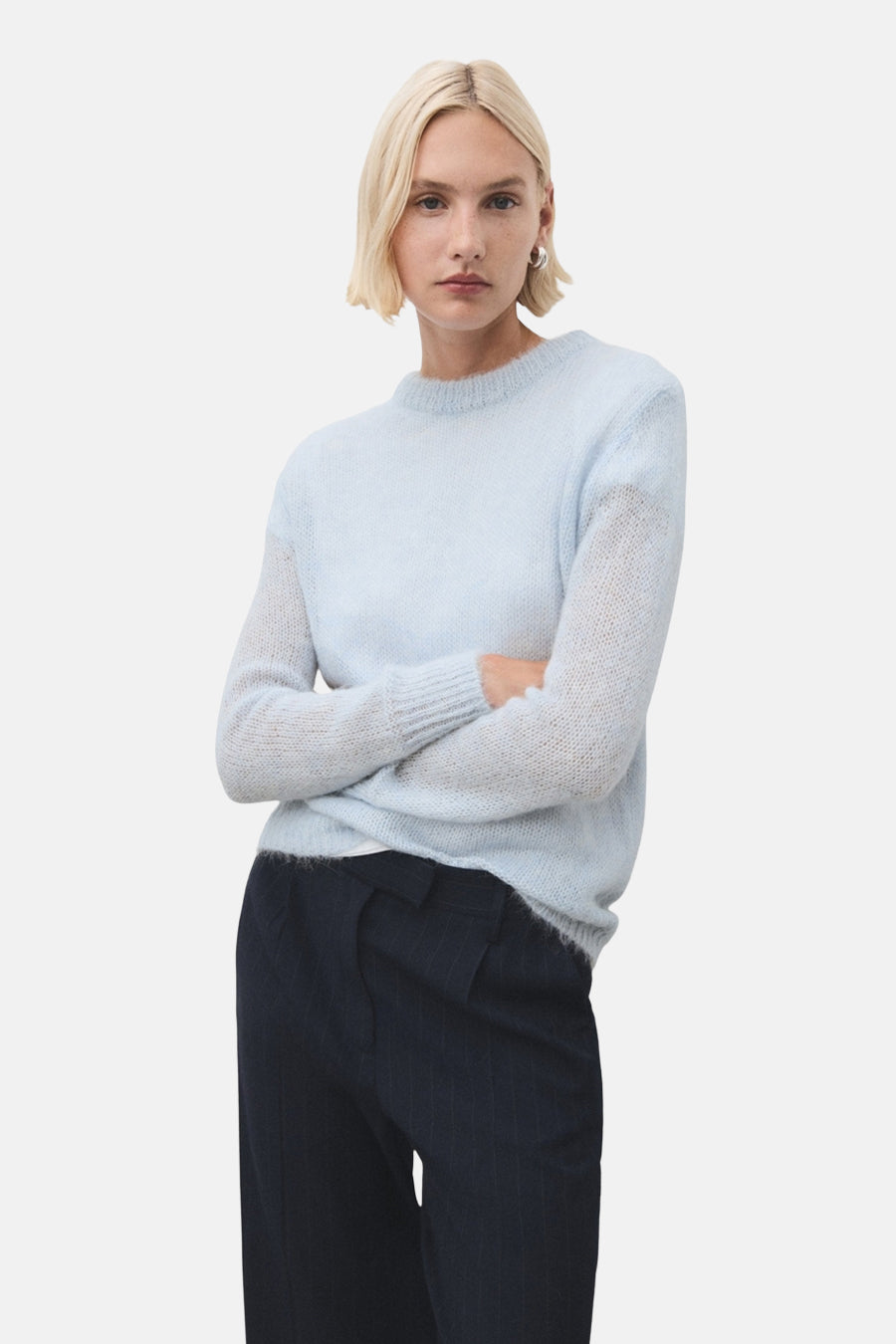 Pull met ronde hals - Blauw - MANGO