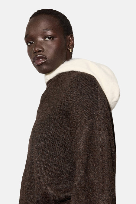 Pull met ronde hals - bruin