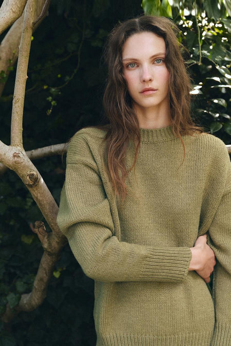 Pull met ronde hals - groen