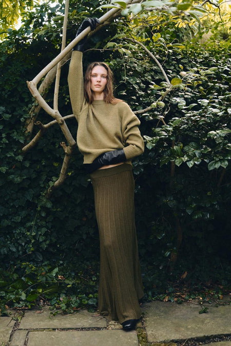 Pull met ronde hals - groen