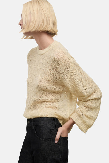 Trui met ronde hals beige - MANGO