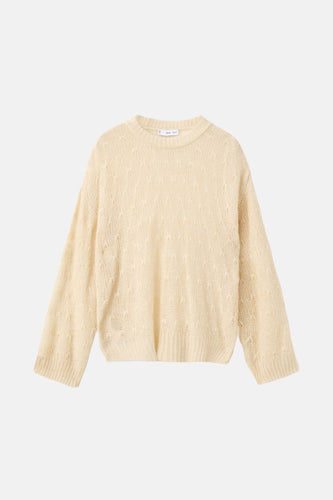 Pull à col rond - beige - MANGO