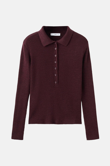 Pull met ronde hals - bordeaux