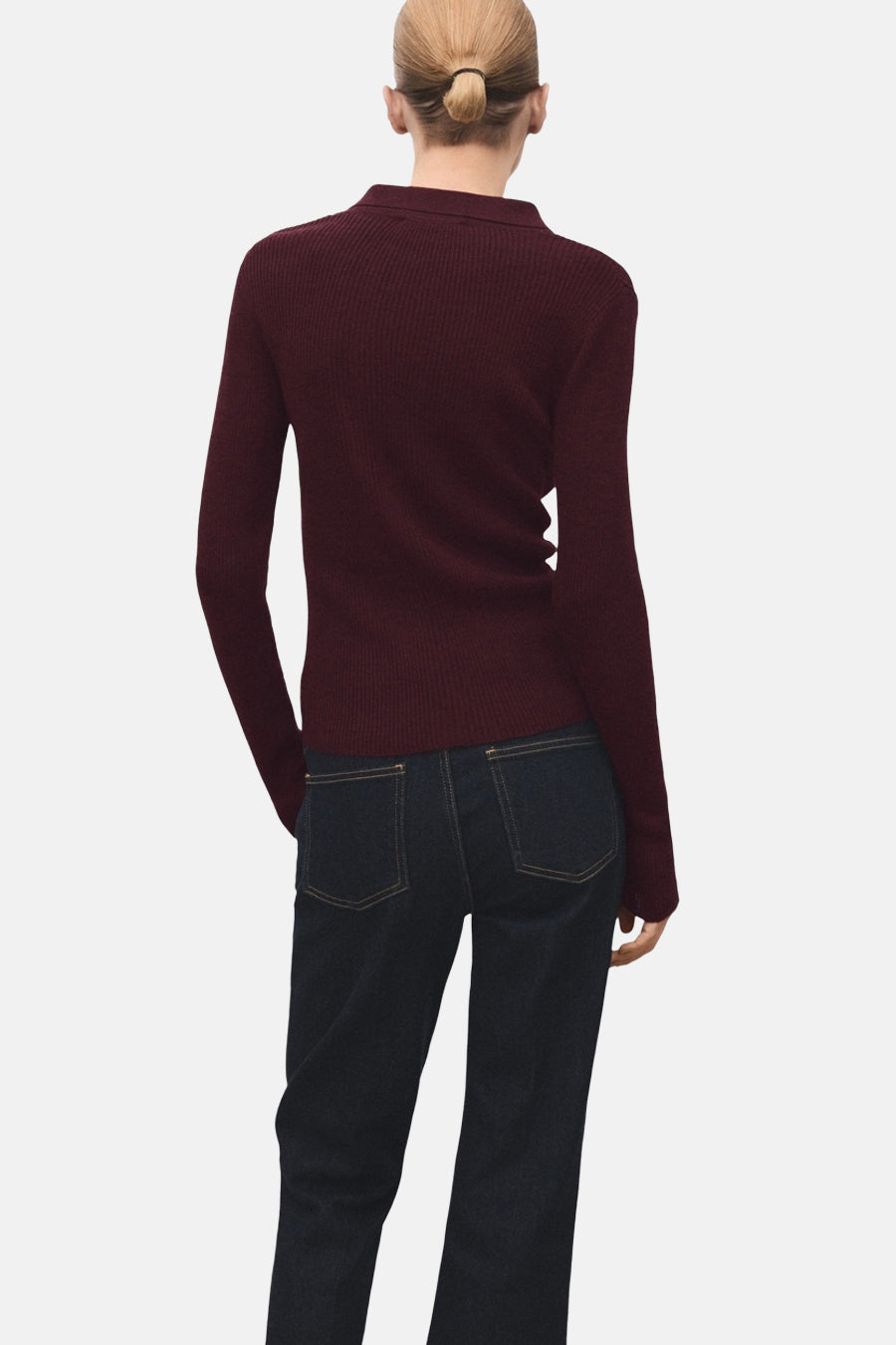 Pull à col rond - bordeaux - MANGO