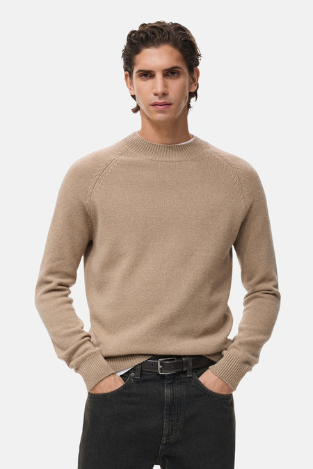 Pull met ronde hals - Beige