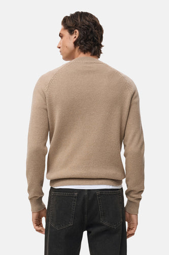 Pull à col rond - Beige - MANGO