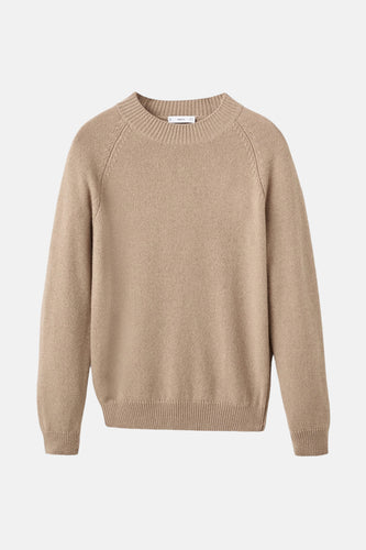 Pull à col rond - Beige - MANGO