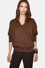 Trui met V-hals bruin - MANGO