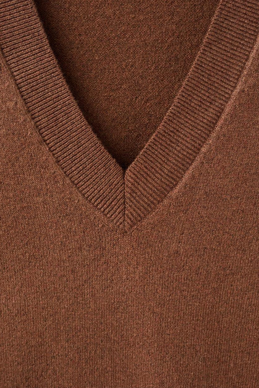 Trui met V-hals bruin - MANGO