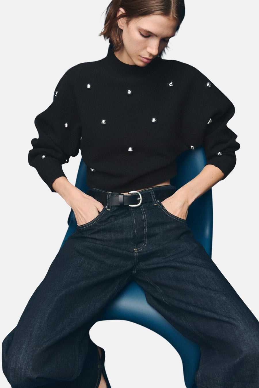 Trui met ronde hals zwart - MANGO - MANGO