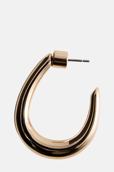 Gouden oorring van MANGO, met een gladde afwerking en een staafje voor het oor.