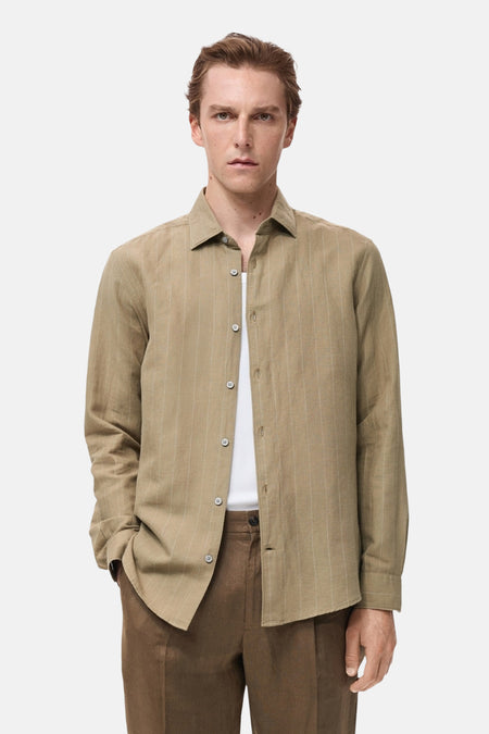 Hemd (lange mouwen) Bruin - MANGO