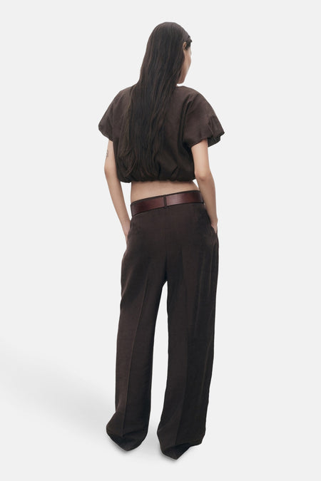 Blouse à manches courtes - brun