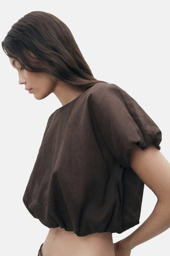 Blouse à manches courtes - brun - MANGO