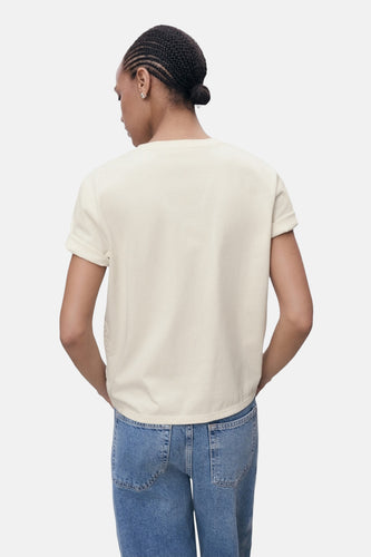 T-shirt met korte mouwen - beige - MANGO - 5