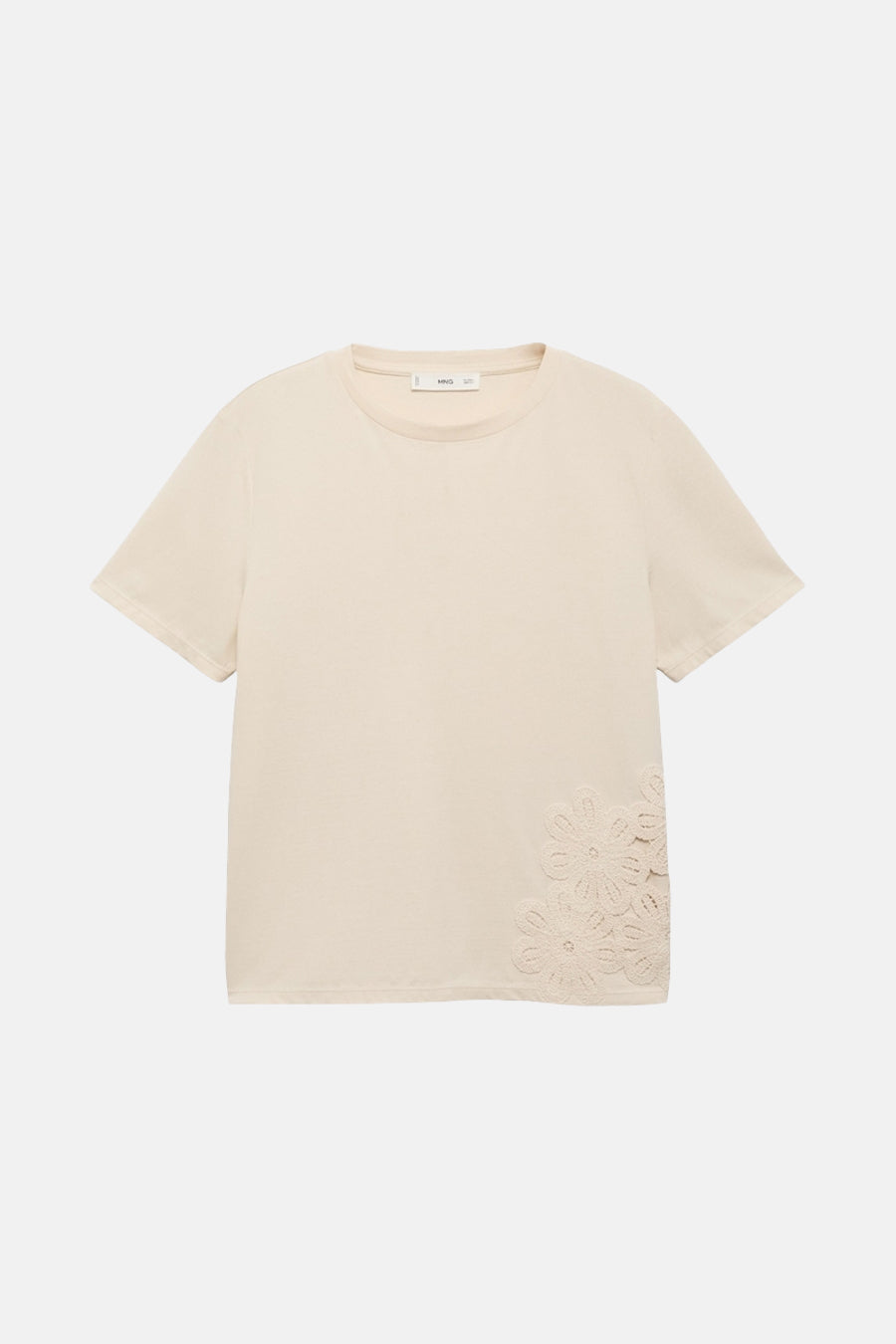 T-shirt met korte mouwen - beige - MANGO - 4