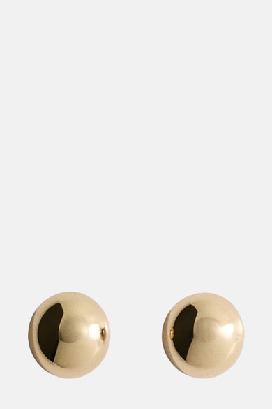 Gouden oorringen van MANGO, met een gladde afwerking en bolvormig ontwerp.

