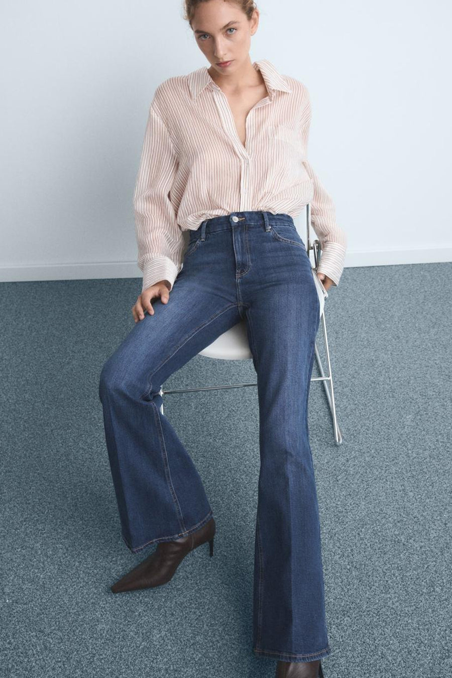 VIOLETA - dark blue denim - MANGO