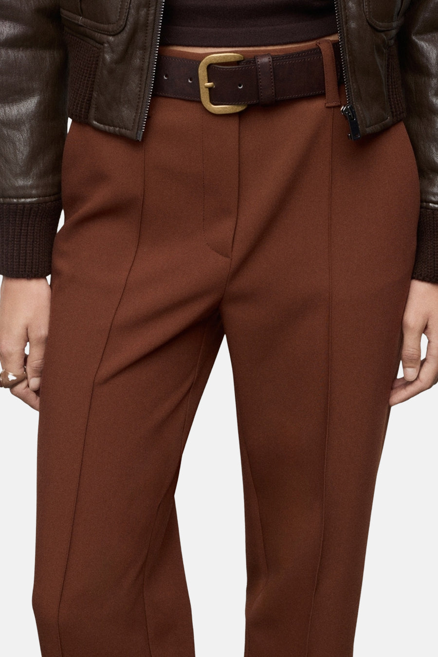 Broek - bruin - MANGO - 4