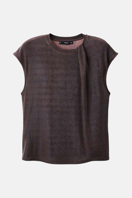 Blouse (korte mouwen) bruin - MANGO