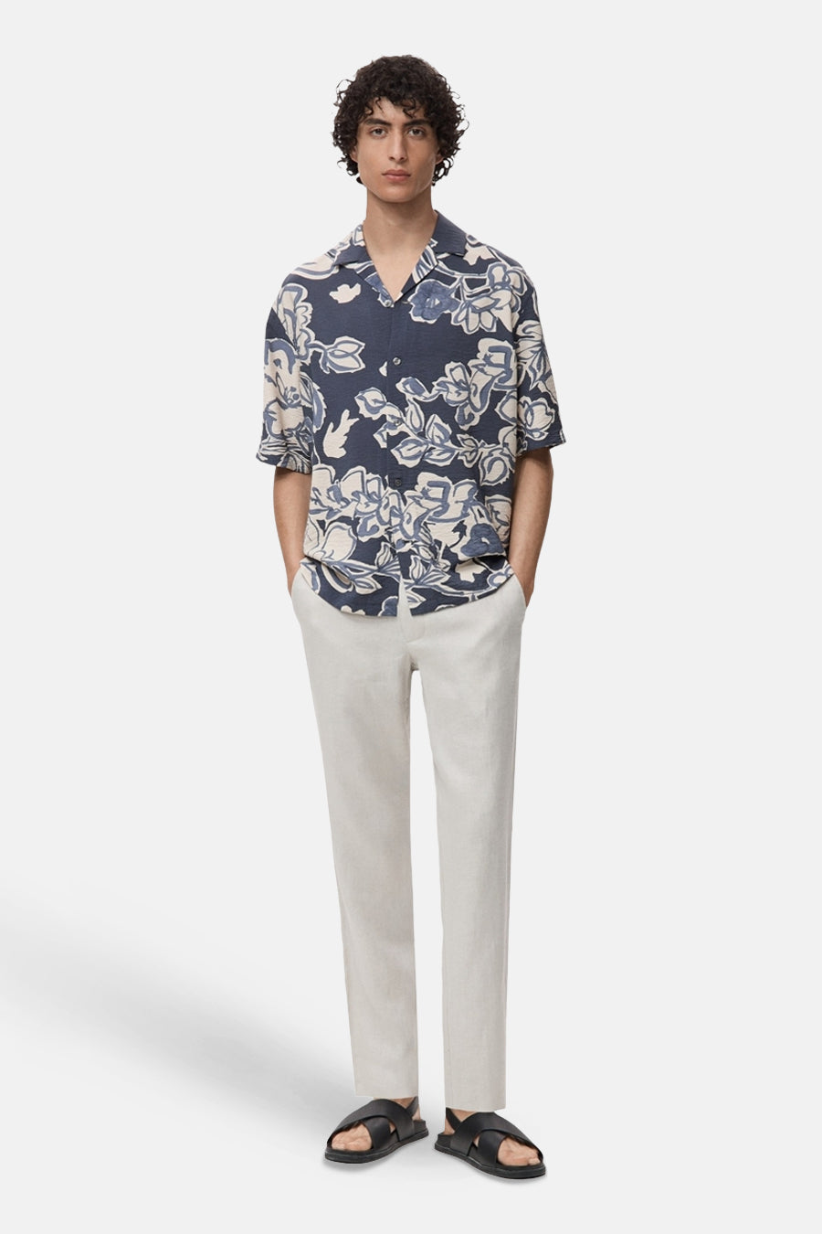 Hemd met korte mouwen - blauw - MANGO