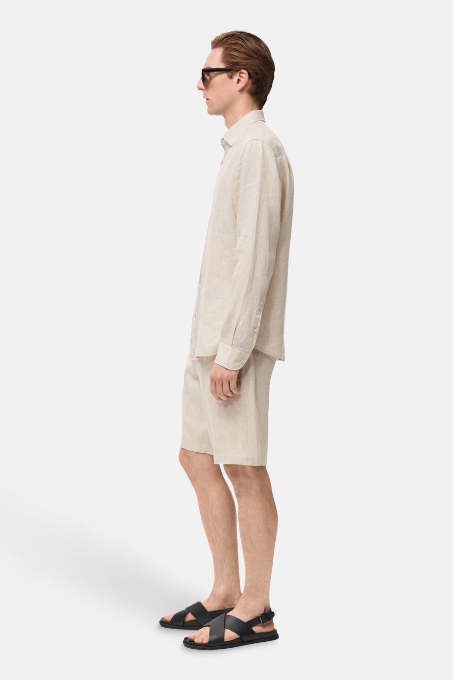 Hemd met lange mouwen - beige - MANGO