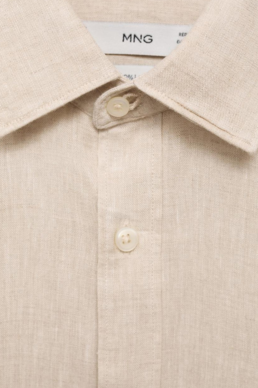 Hemd met lange mouwen - beige - MANGO