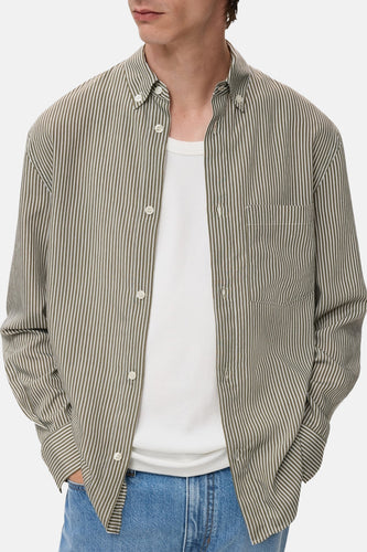 Hemd met lange mouwen - Kaki - MANGO