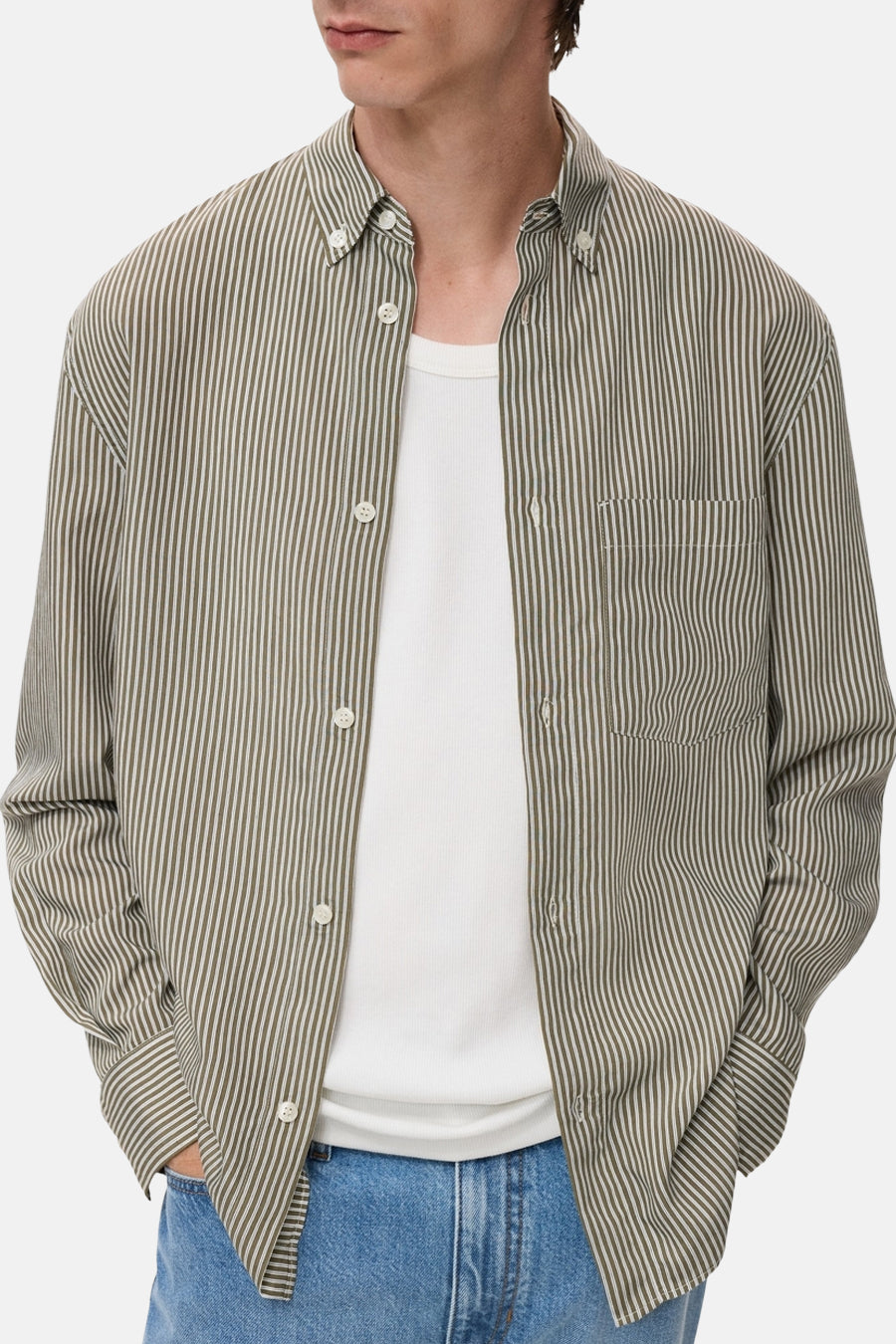 Hemd met lange mouwen - Kaki - MANGO