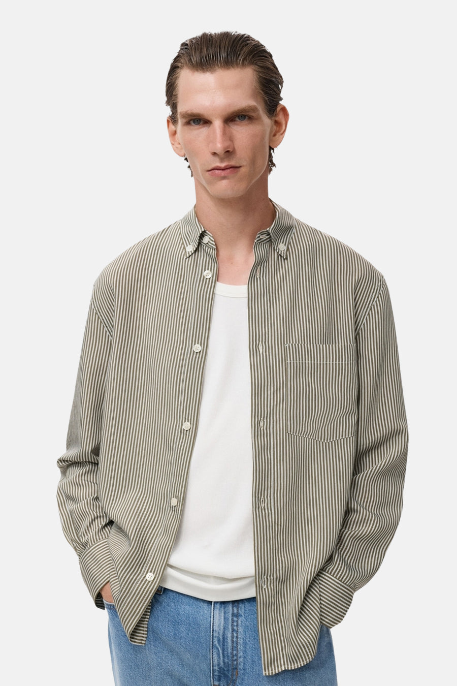 Hemd met lange mouwen - Kaki - MANGO