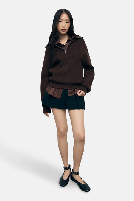 Pull col roulé Brun - MANGO