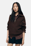 Pull col roulé Brun - MANGO