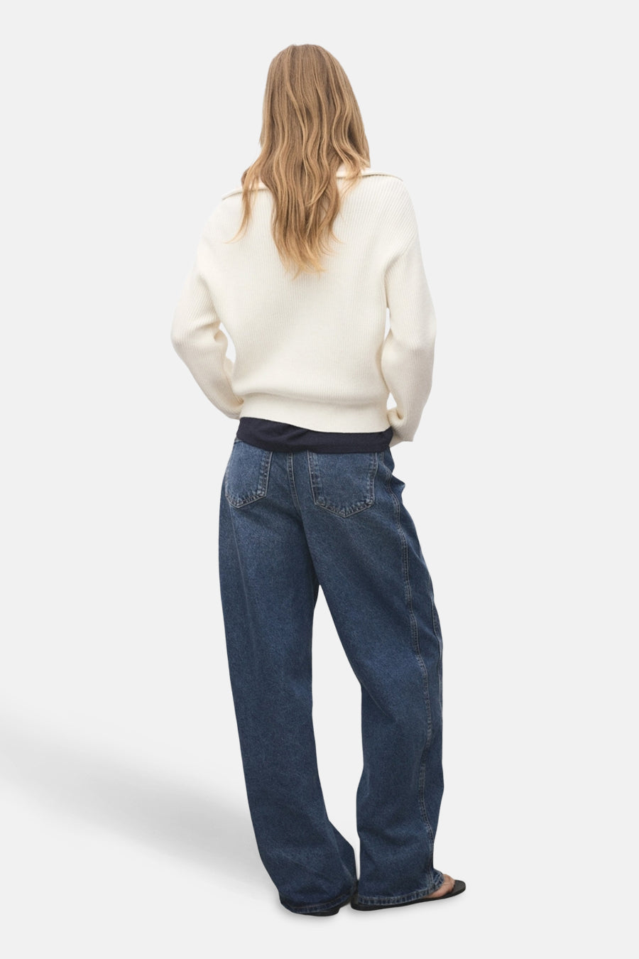 Pull à col roulé - Blanc - MANGO