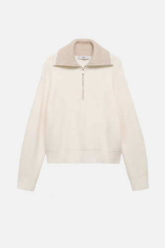 Pull à col roulé - Blanc - MANGO