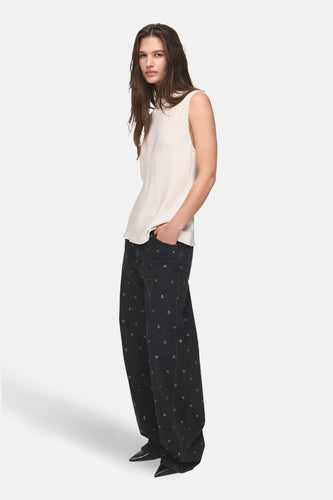 JEANS EYELETS - dark grey denim - MANGO - 5