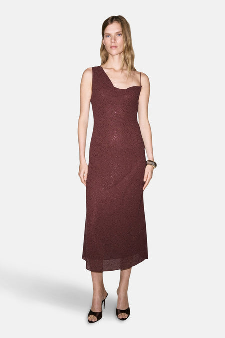 Kleedje met lange mouwen - bordeaux