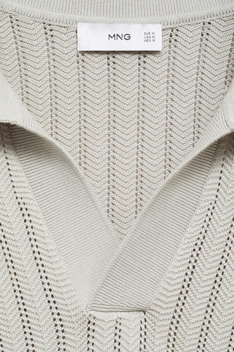 Polo met korte mouwen - Grijs - MANGO