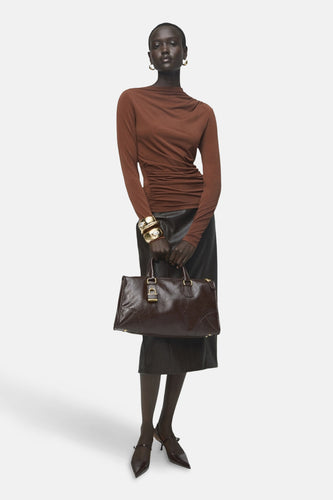 T-shirt met lange mouwen - bruin - MANGO