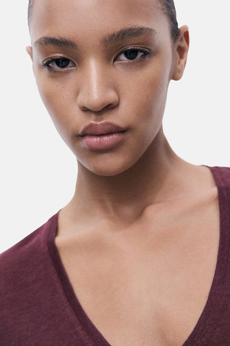 T-shirt met korte mouwen - bordeaux - MANGO - 5