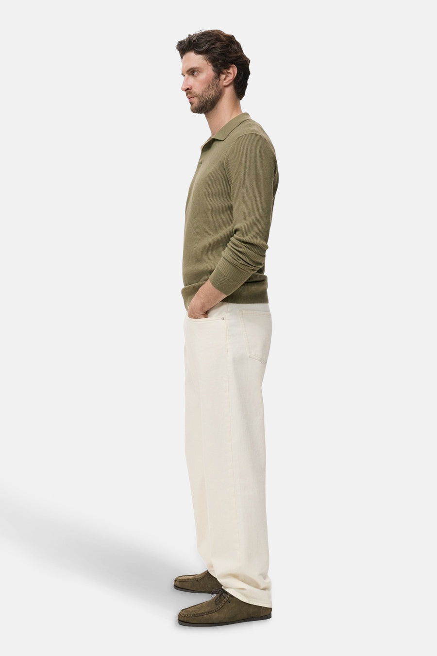 Pull met ronde hals - khaki - MANGO