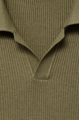Pull met ronde hals - khaki - MANGO