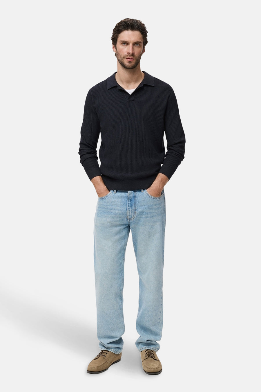 Pull met ronde hals - blauw - MANGO