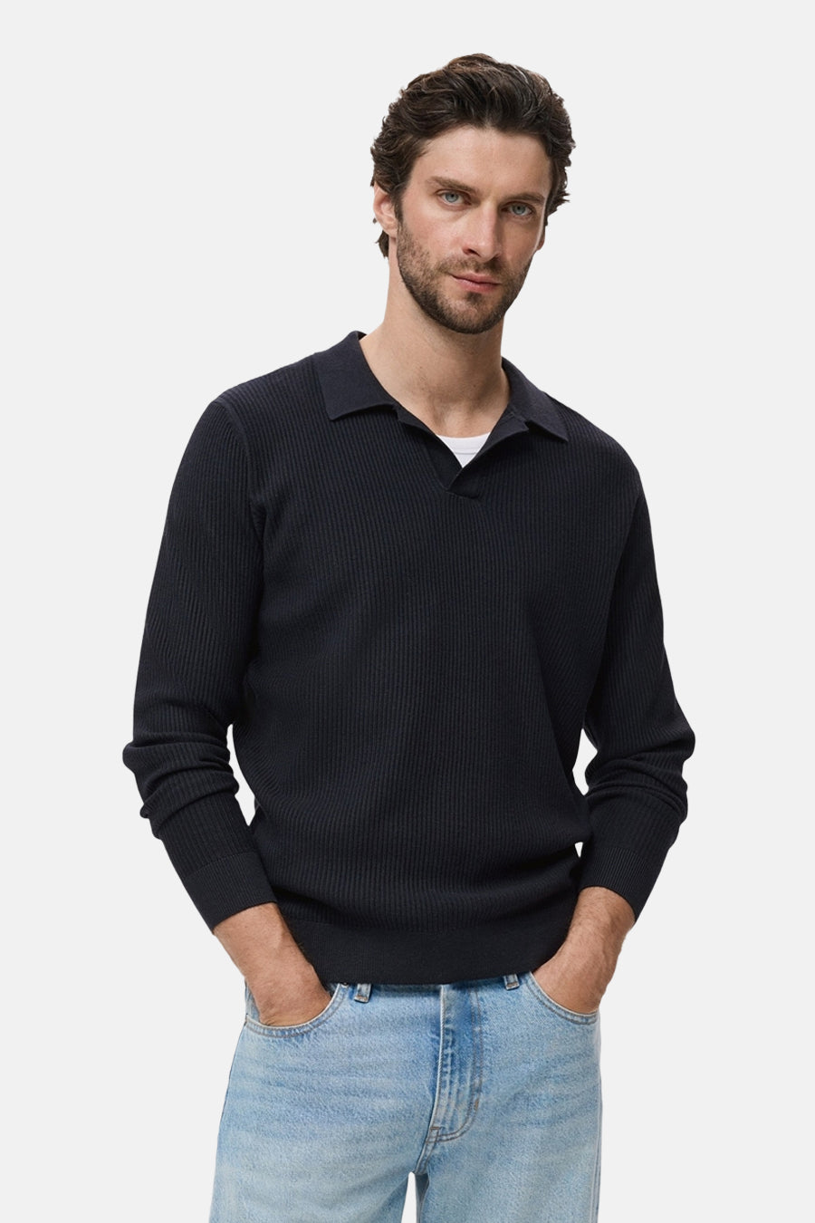 Pull met ronde hals - blauw - MANGO