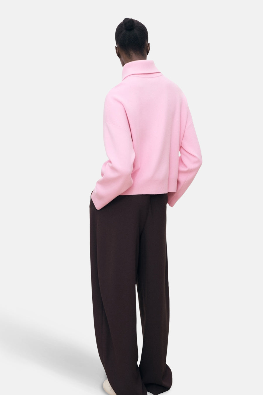 Pull à col roulé - rose - MANGO