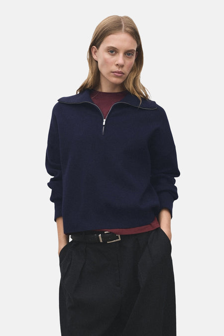Pull col roulé Bleu - MANGO
