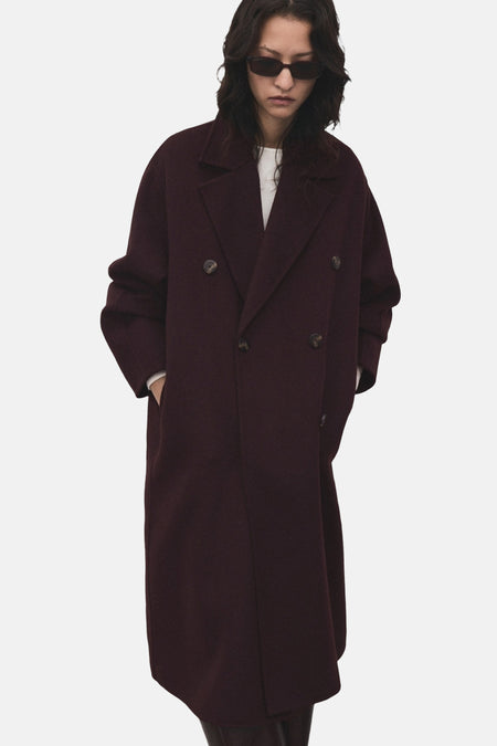 Lange jas bordeaux - MANGO