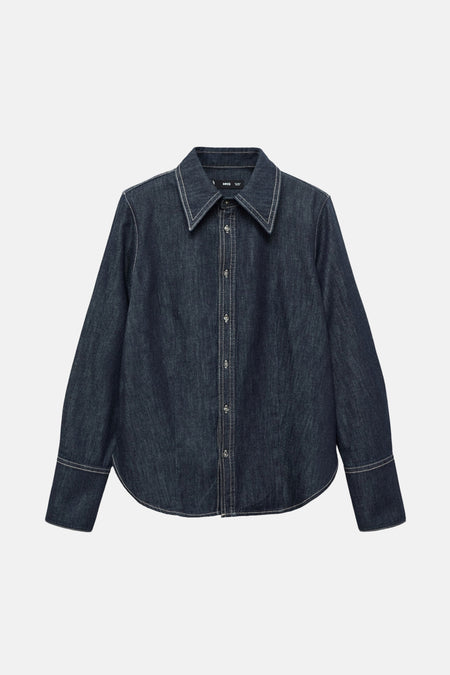 Chemise à manches longues - Dark blue denim