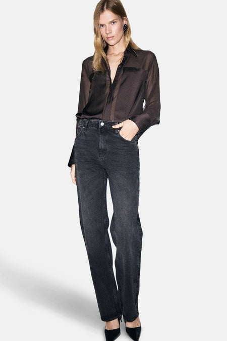 Hemd (lange mouwen) bruin - MANGO