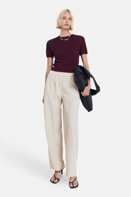 Pull col O Bordeaux - MANGO